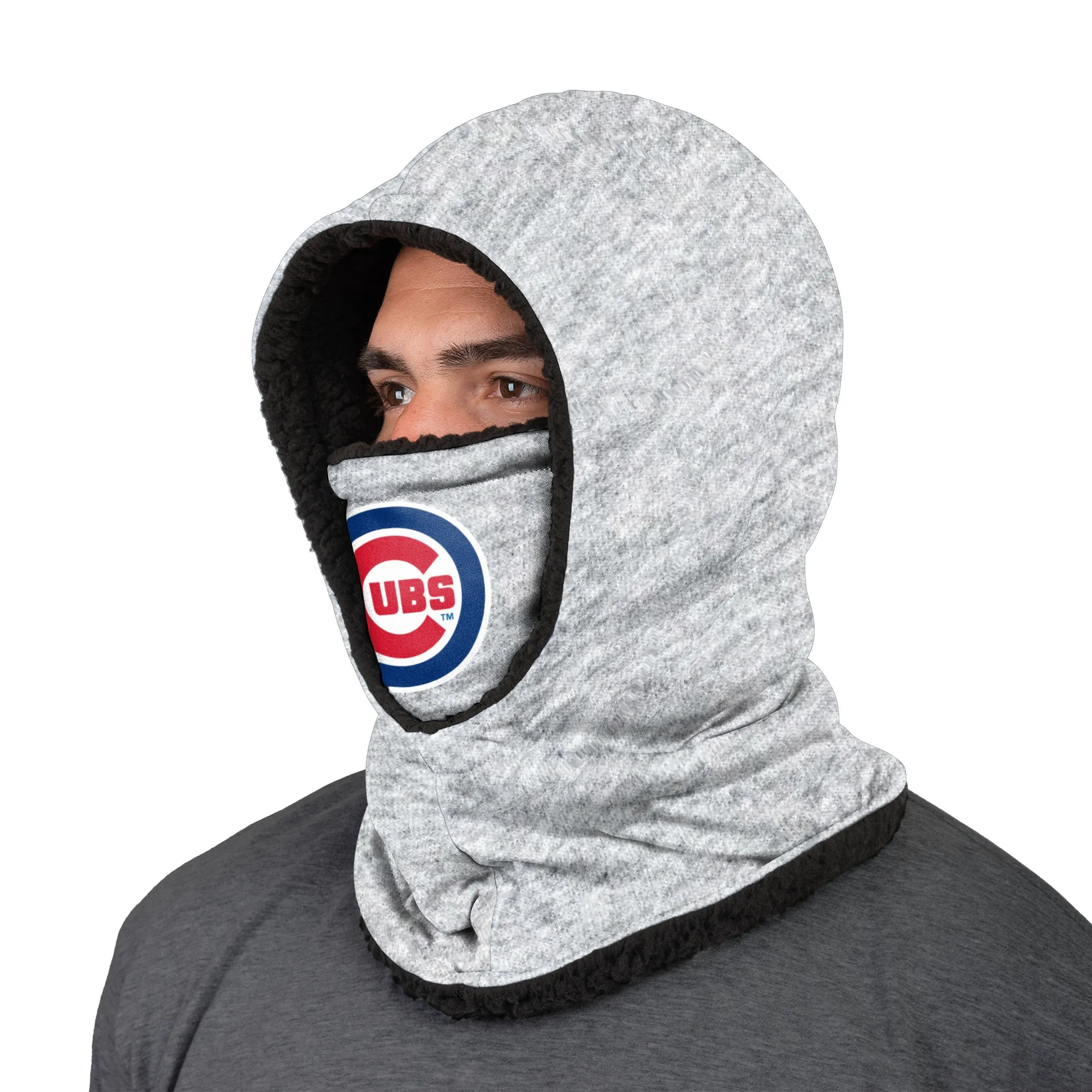 Chicago Cubs MLB Heather Grey Big Logo Hooded Gaiter