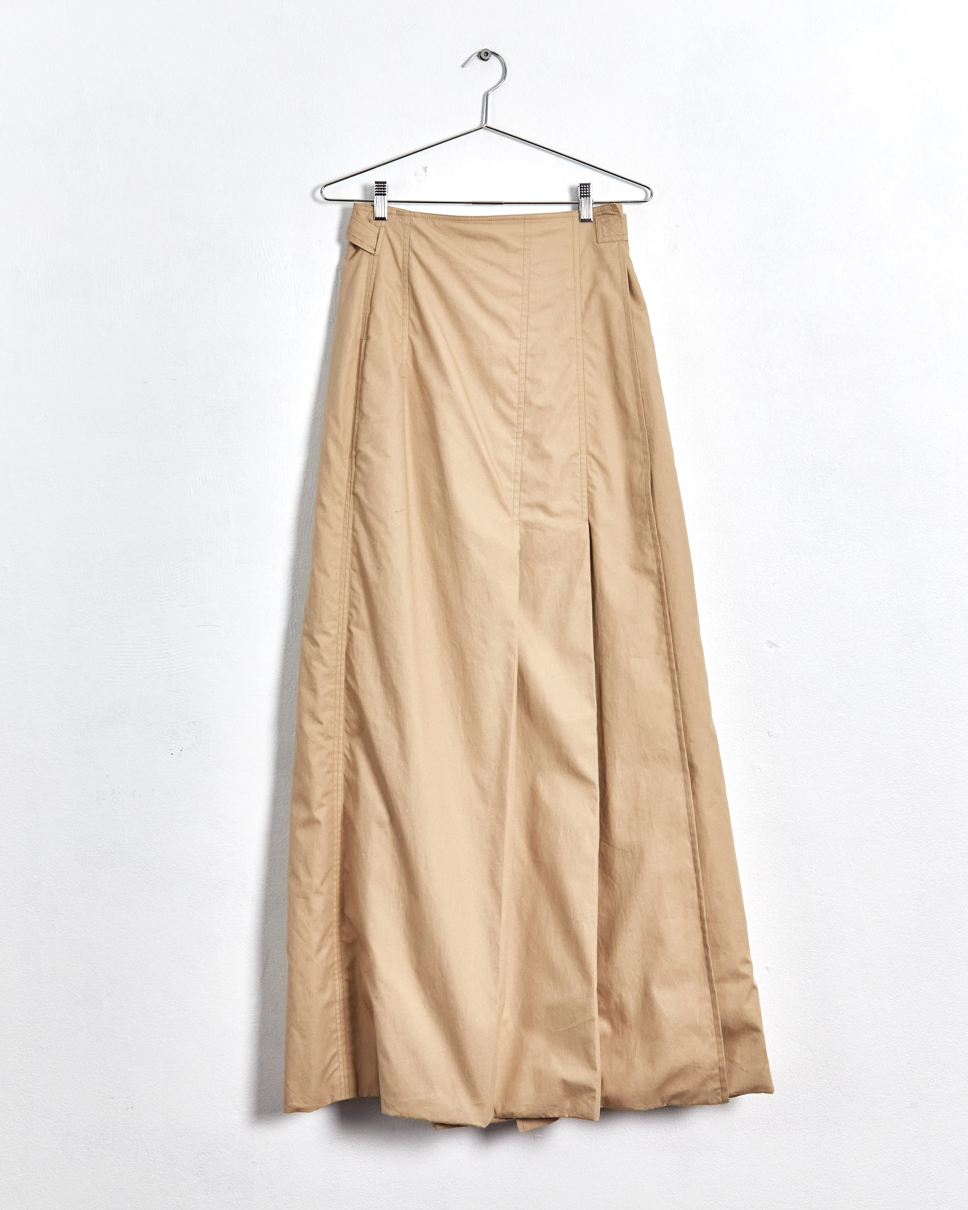 Céline prefall '17 pleated wrap maxi skirt, beige, 14