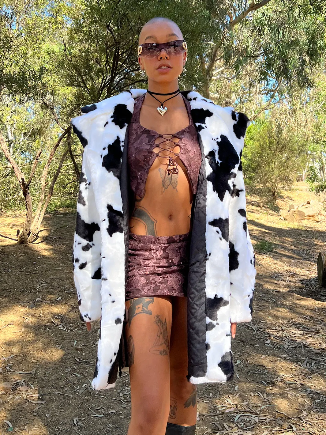 COW PRINT FAUX FUR JACKET ✰ MADE 4 U ✰