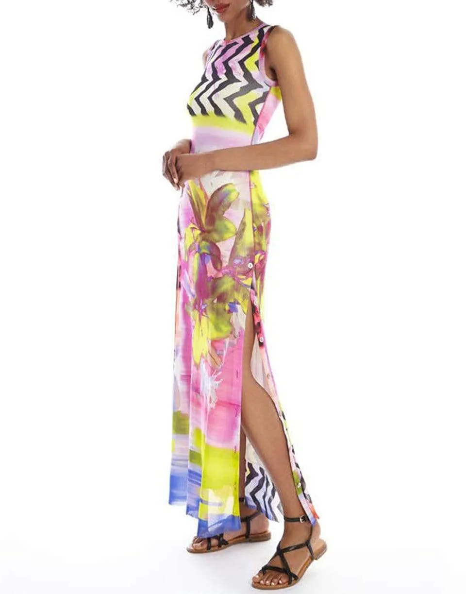 Crewneck Printed Maxi Dress