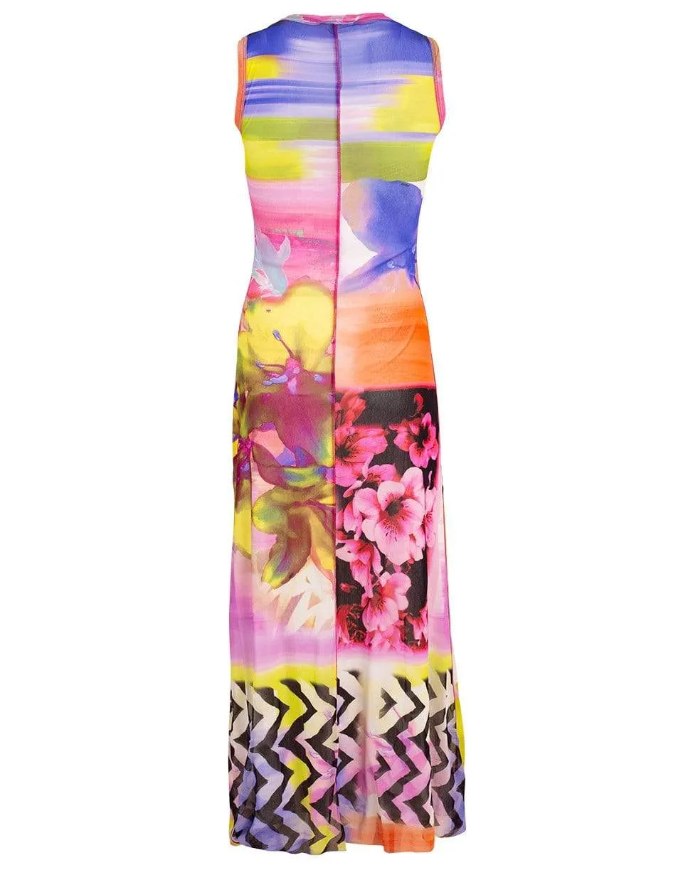 Crewneck Printed Maxi Dress