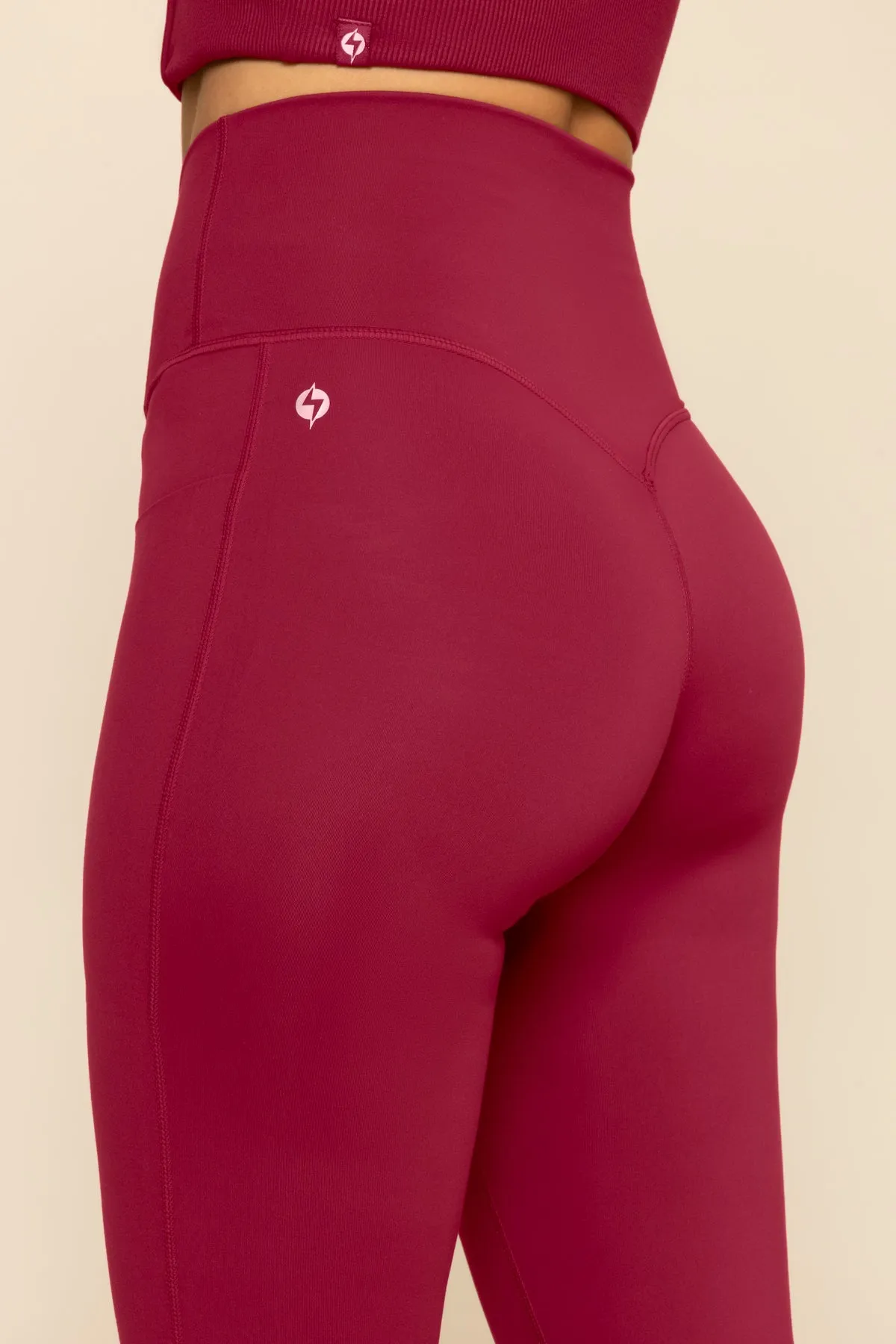 Crisscross Hourglass® Flared Leggings with Pockets - Ruby