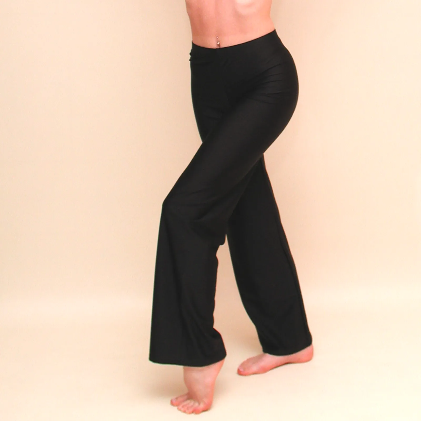 DANNI - LYCRA JAZZ PANTS / TROUSERS - REGULAR LEG LENGTH - BLACK