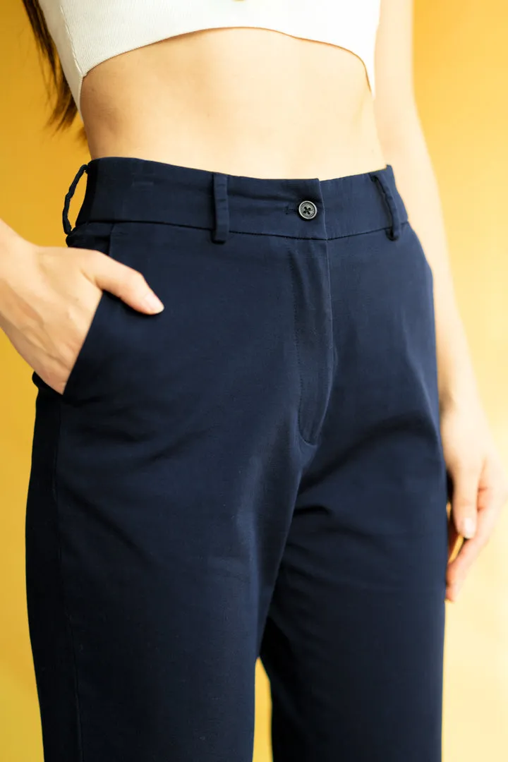 Dark Navy Power-Stretch Pants - Women