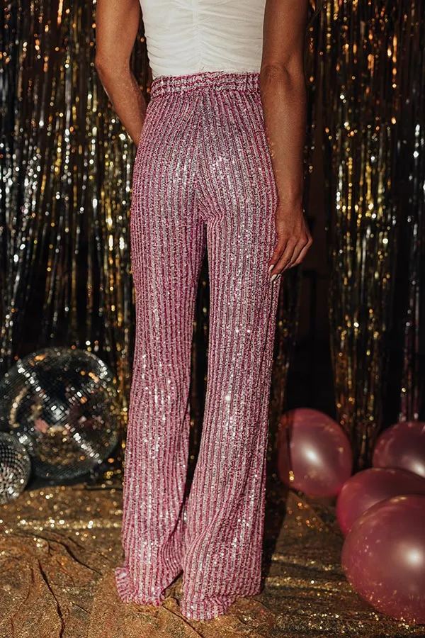 Dazzling Delight High Waist Sequin Pants