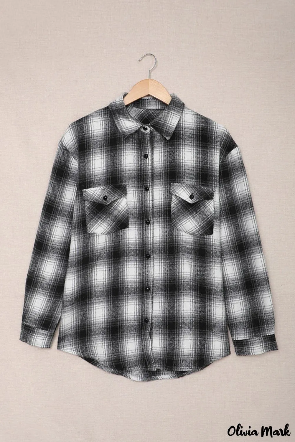 Deanwangkt - Black checked jacket with pockets and buttons