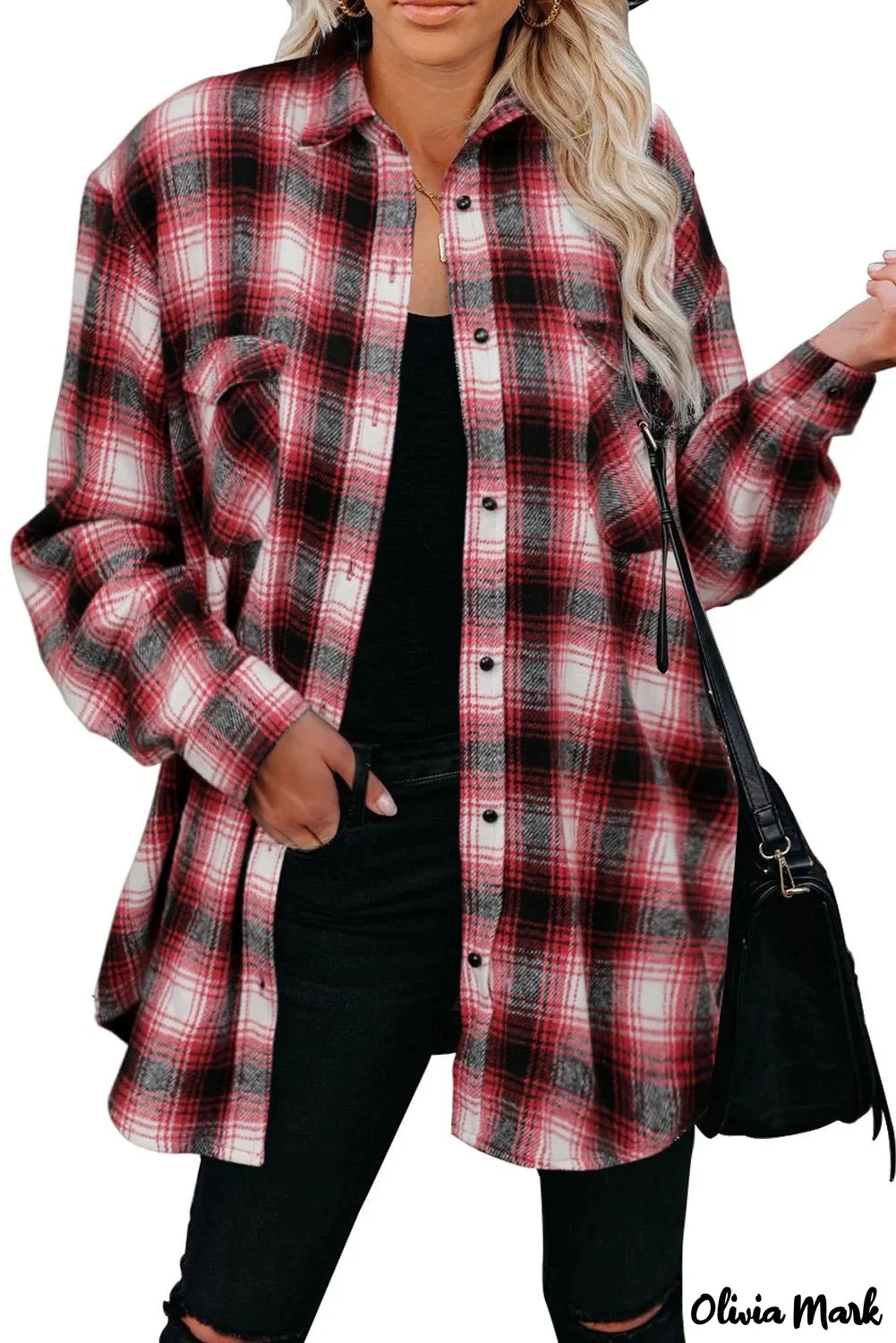 Deanwangkt - Black checked jacket with pockets and buttons