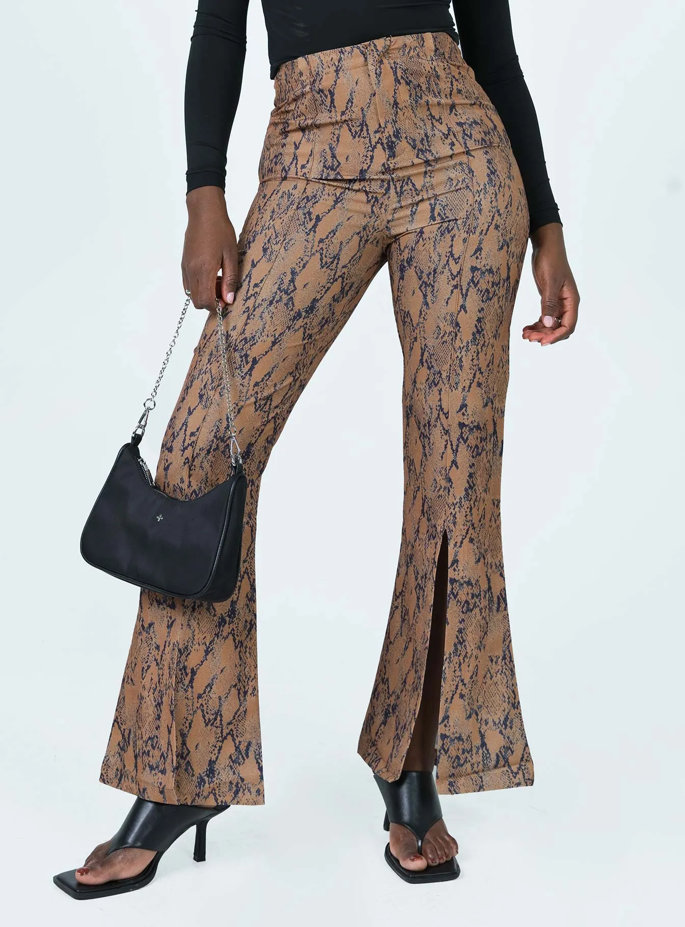 Devotion Snake Print Pants Brown