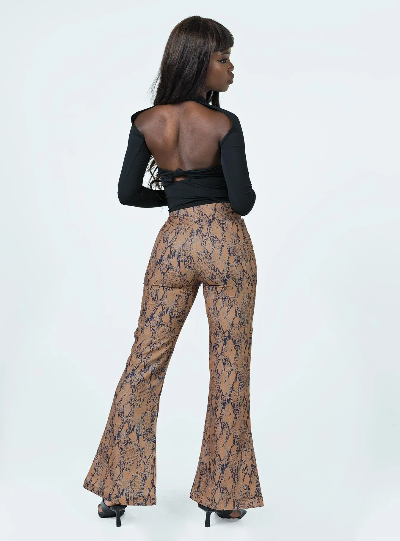 Devotion Snake Print Pants Brown