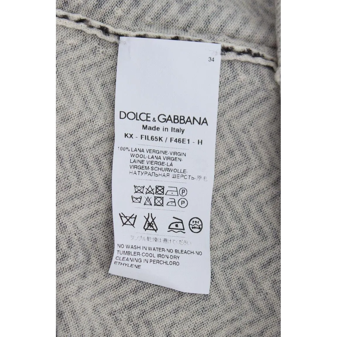 Dolce & Gabbana Elegant Black and White Wool Cardigan