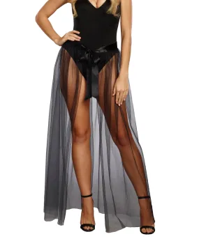 Dreamgirl Sheer Tie Front Skirt