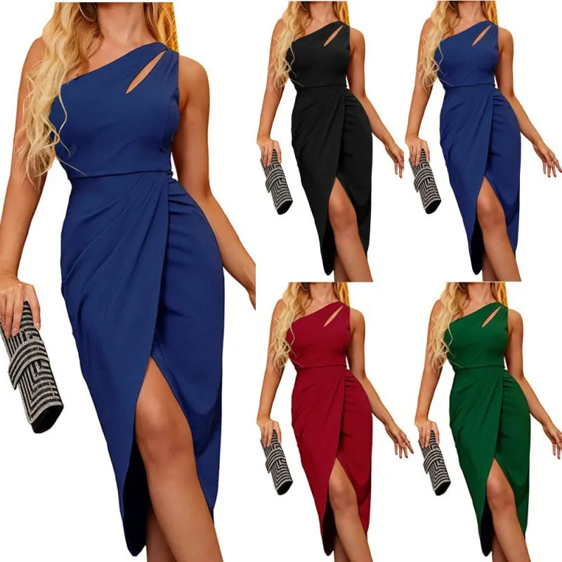 DUNNMALL  AliExpress European and American New Fashion Hollowed-out Backless Sleeveless Waist Dress Women