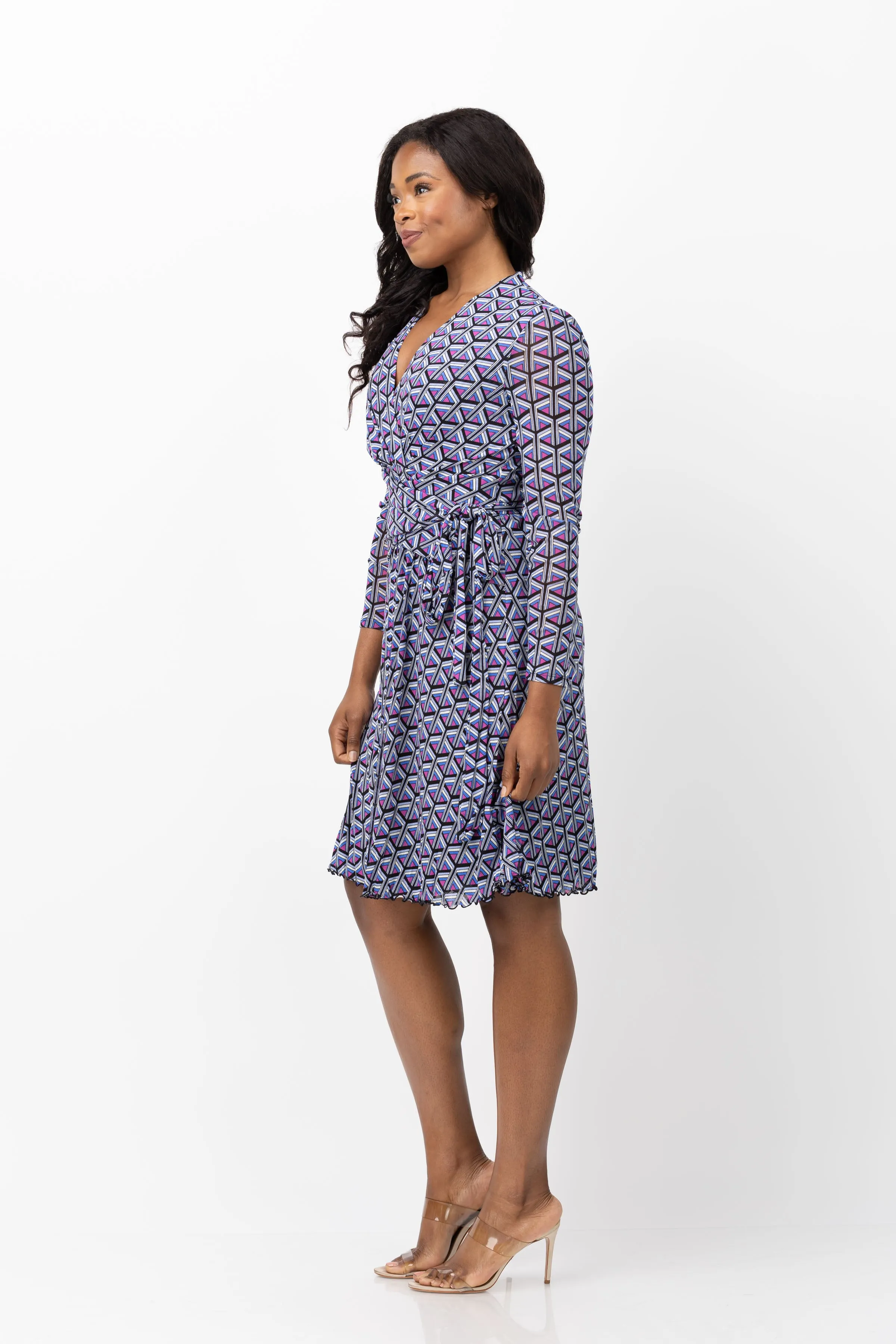 DVF Brenda Dress in Stadium Geo Purple