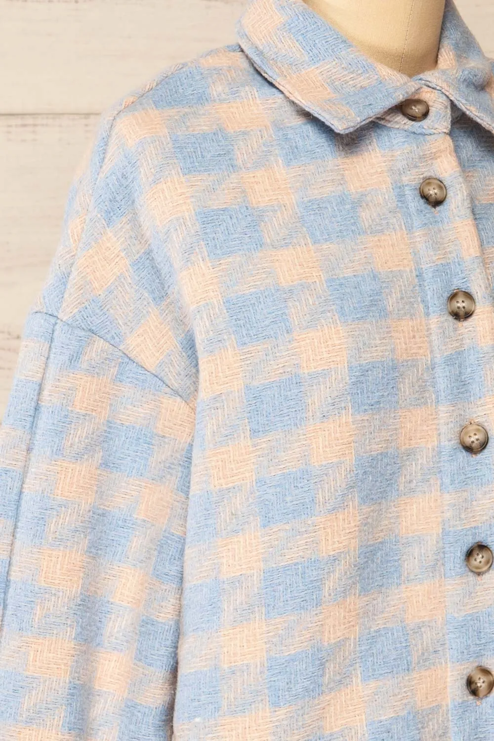 Elche Blue | Houndstooth Oversized Shacket