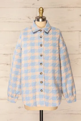 Elche Blue | Houndstooth Oversized Shacket