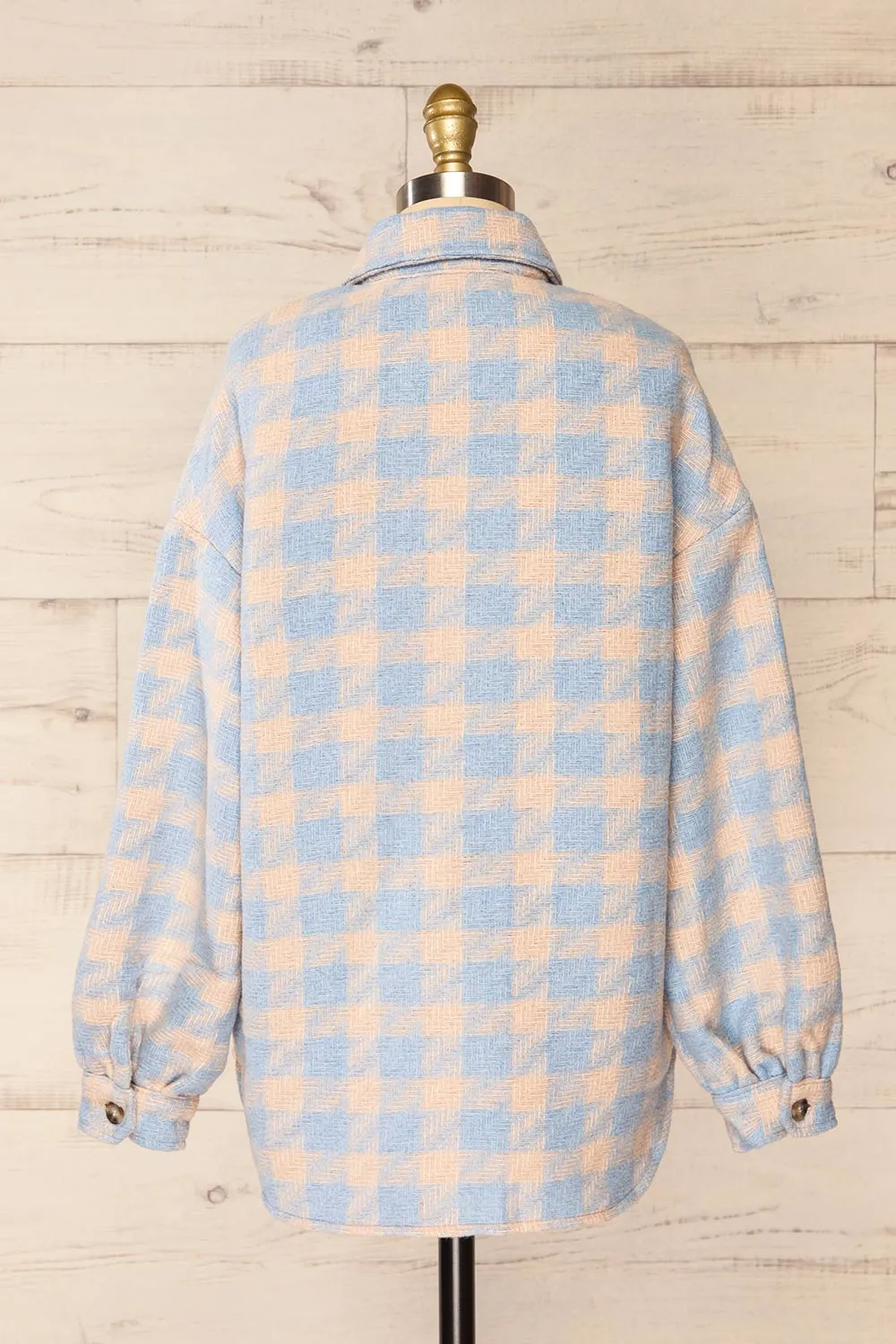 Elche Blue | Houndstooth Oversized Shacket