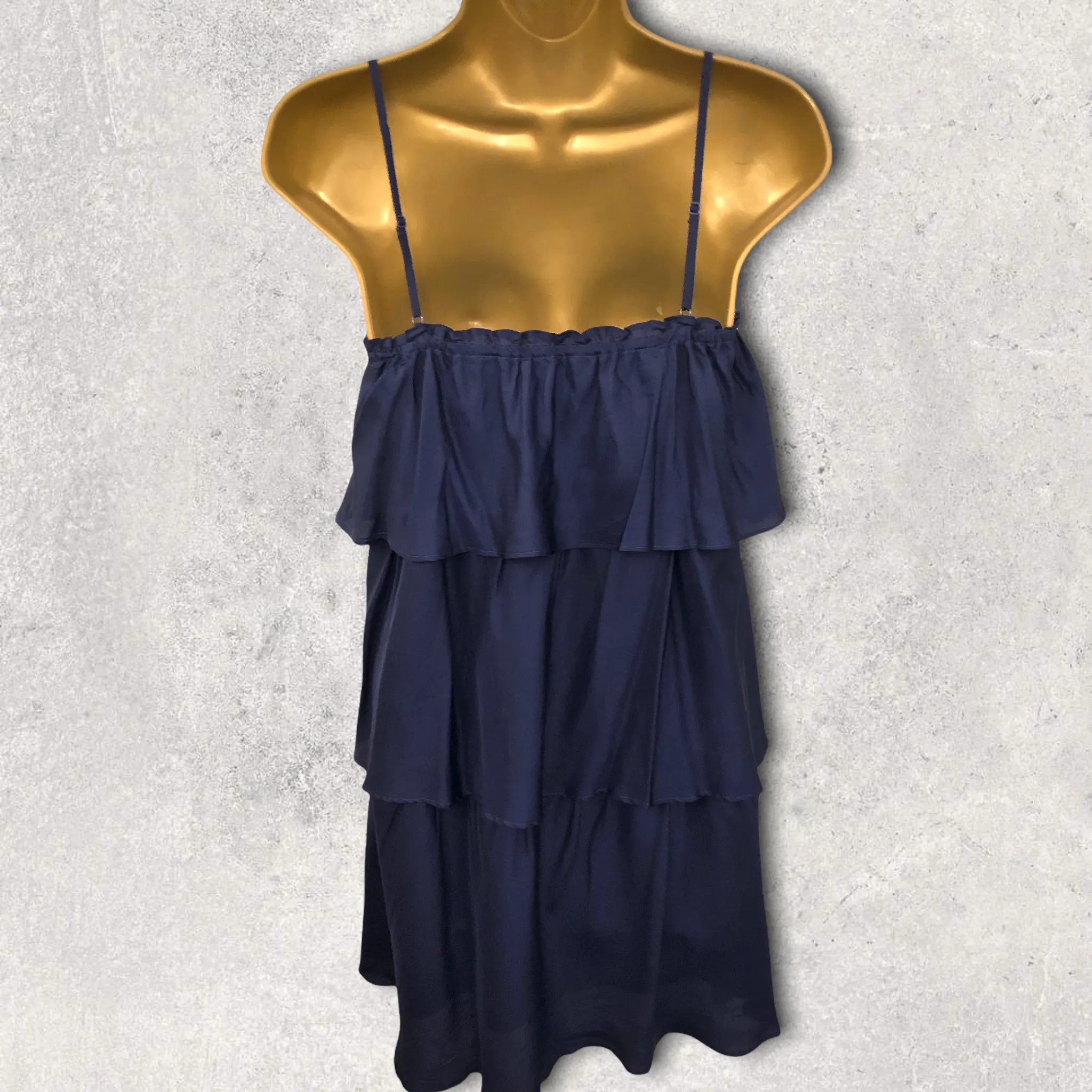 Ella Moss Navy Silk Tiered Mini Dress Size S UK 8 US 4 EU 36