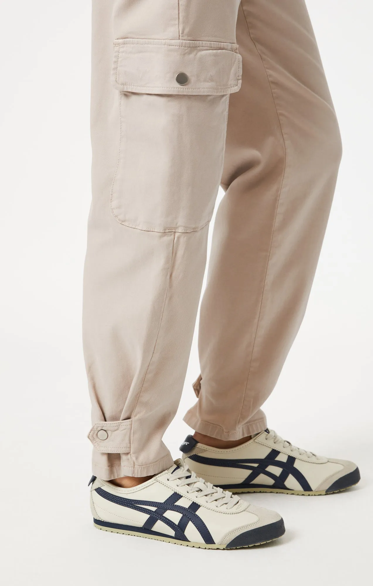 ELSIE CARGO PANTS IN SILVER GREY LUXE TWILL