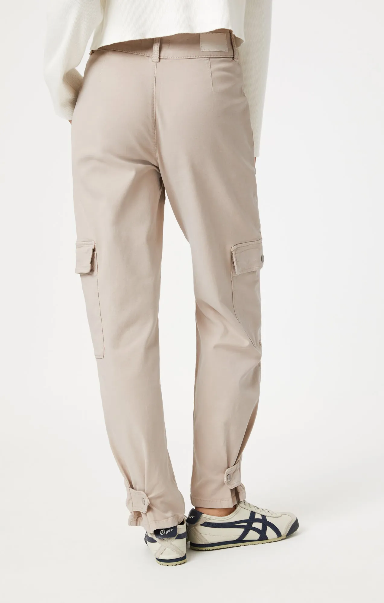 ELSIE CARGO PANTS IN SILVER GREY LUXE TWILL