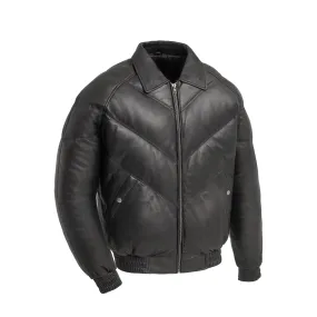 Ezra Mens Puffer Leather Jacket