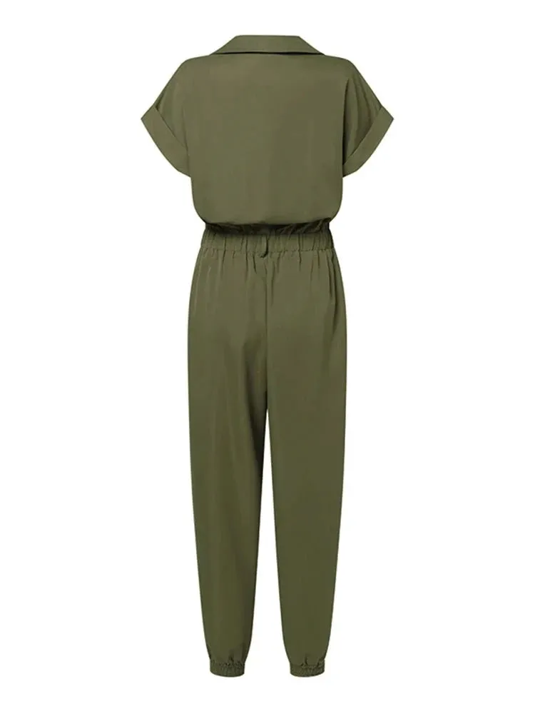 Fashion Summer Jumpsuits Women Elegant Cargo Pants