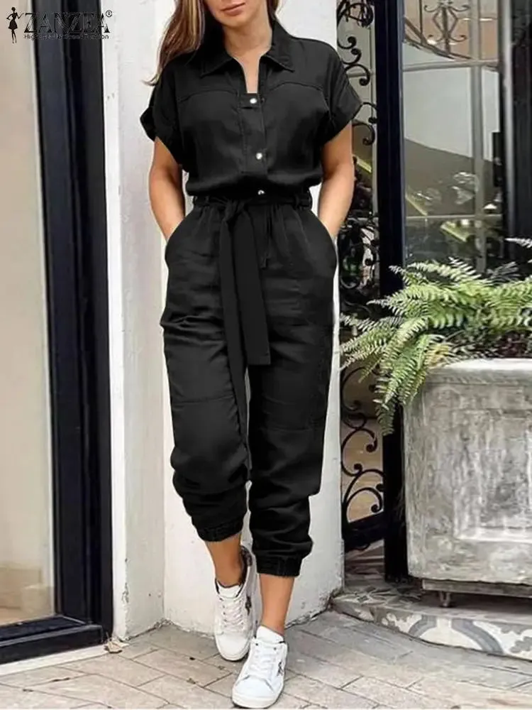 Fashion Summer Jumpsuits Women Elegant Cargo Pants