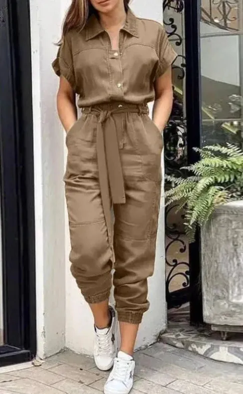 Fashion Summer Jumpsuits Women Elegant Cargo Pants