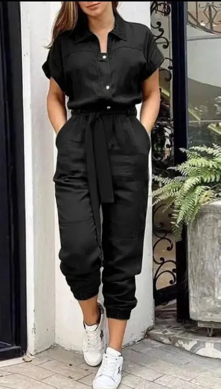 Fashion Summer Jumpsuits Women Elegant Cargo Pants