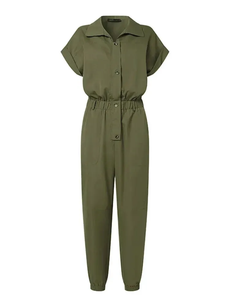 Fashion Summer Jumpsuits Women Elegant Cargo Pants