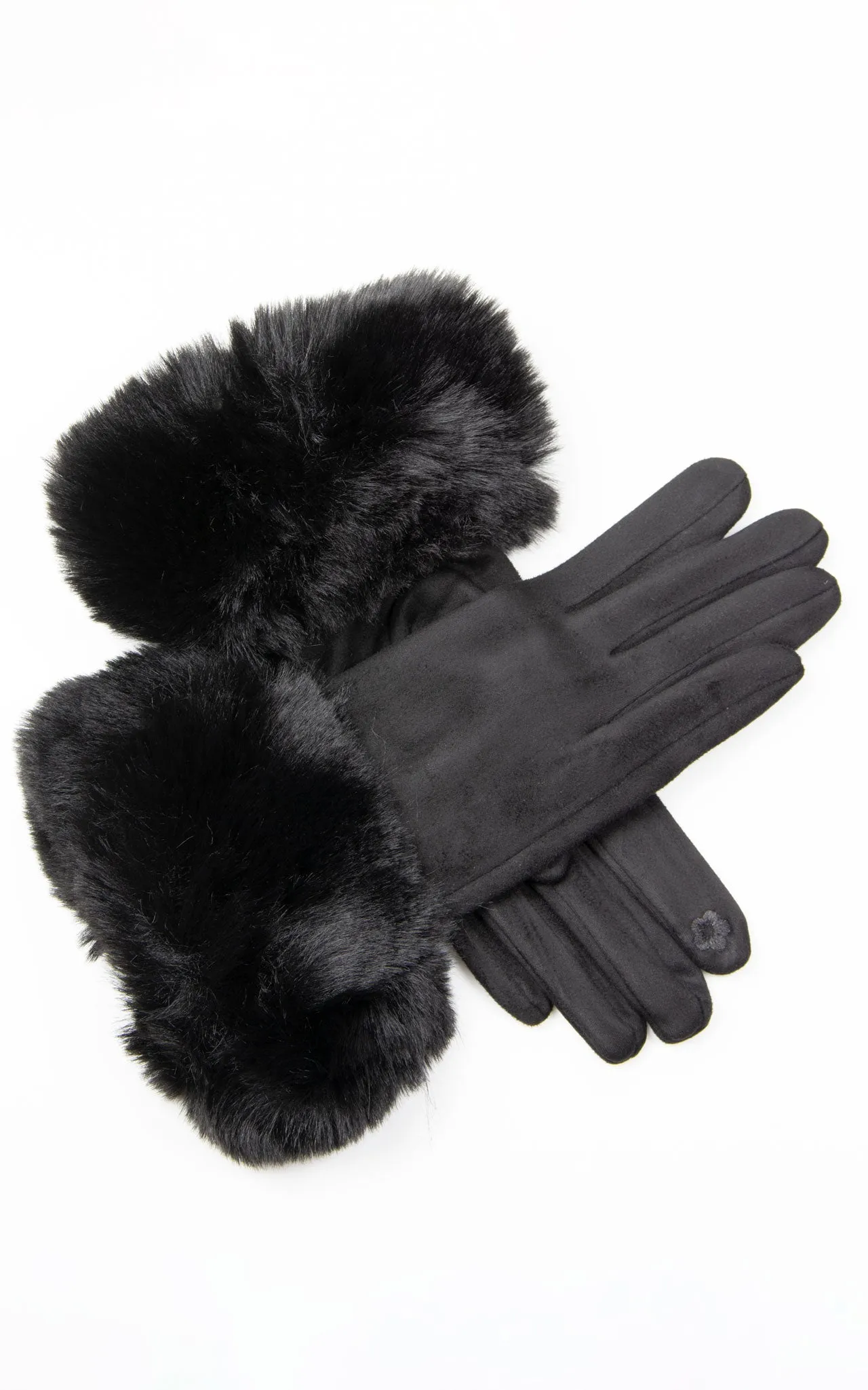 Faux Fur Gloves | Black