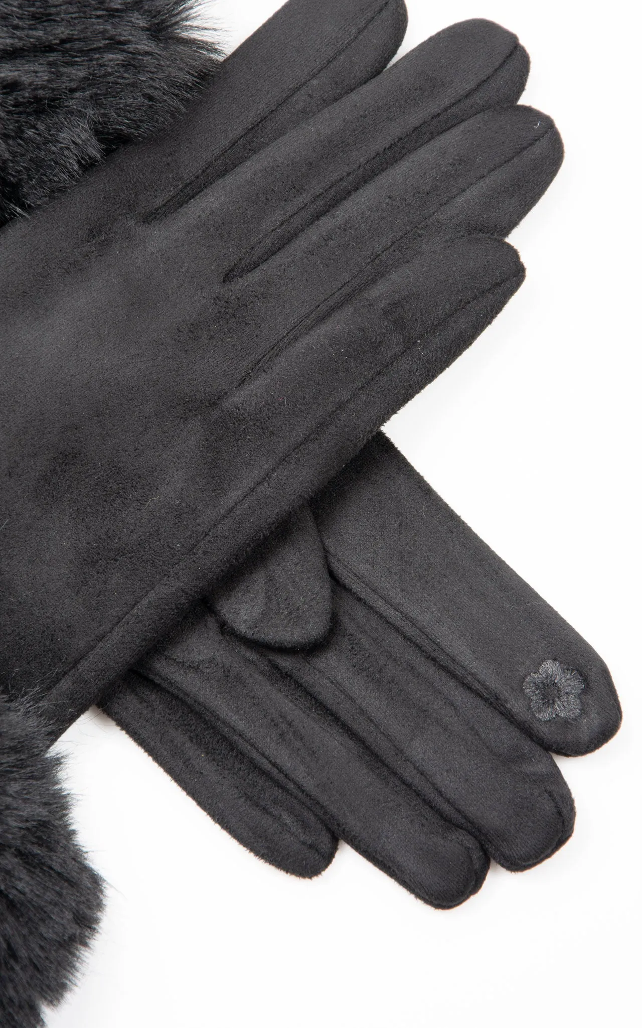 Faux Fur Gloves | Black