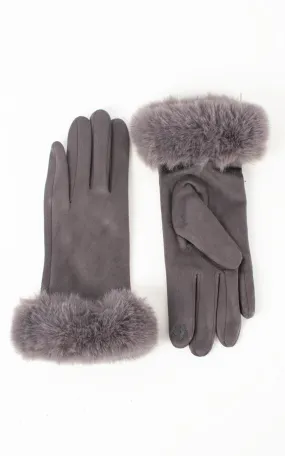 Faux Fur Gloves| Dark Grey