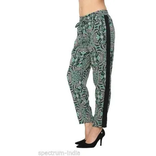 Floral Pants - Green/Black