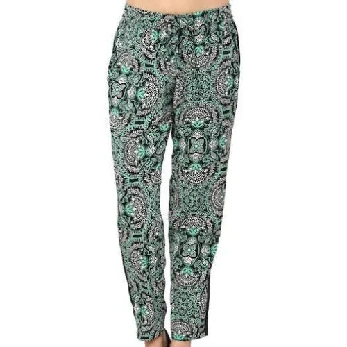 Floral Pants - Green/Black