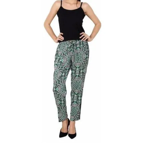 Floral Pants - Green/Black