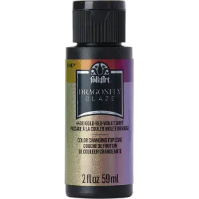 Folk Art Dragonfly Glaze Multisurface Paint - Gold-Red-Violet 2Oz 59Ml