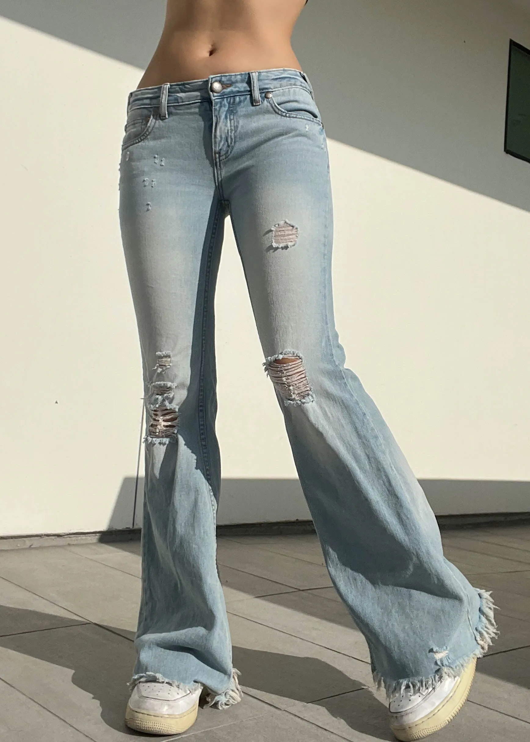 Free People Light Wash Flares