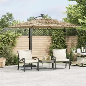 Garden Parasol with Steel Pole Brown 246x246x230 cm