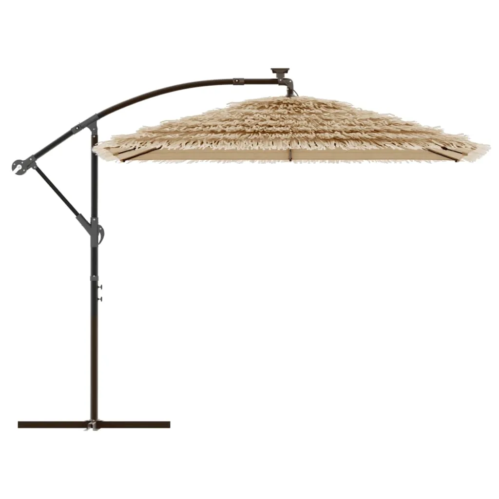 Garden Parasol with Steel Pole Brown 246x246x230 cm