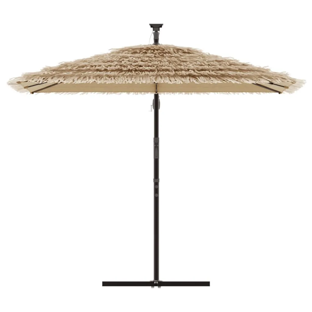 Garden Parasol with Steel Pole Brown 246x246x230 cm