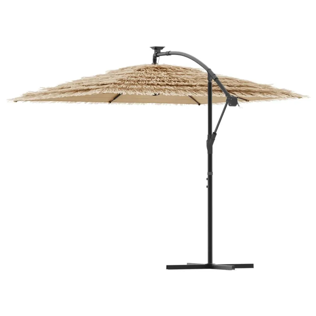 Garden Parasol with Steel Pole Brown 246x246x230 cm