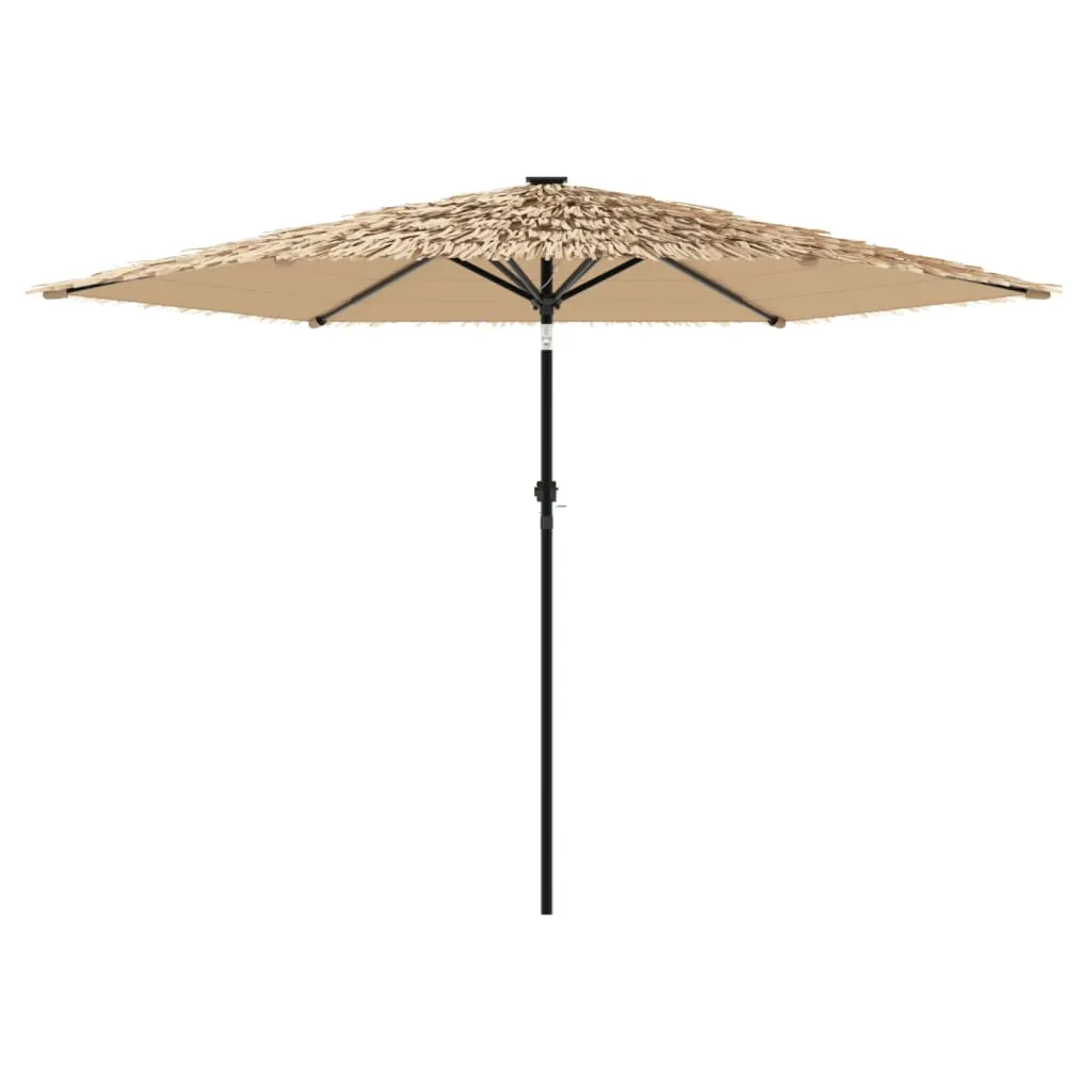 Garden Parasol with Steel Pole Brown 288x288x225 cm