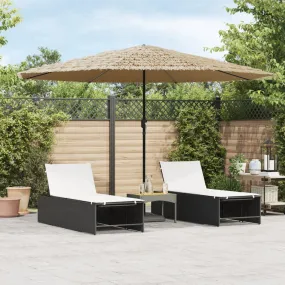 Garden Parasol with Steel Pole Brown 388x388x248 cm