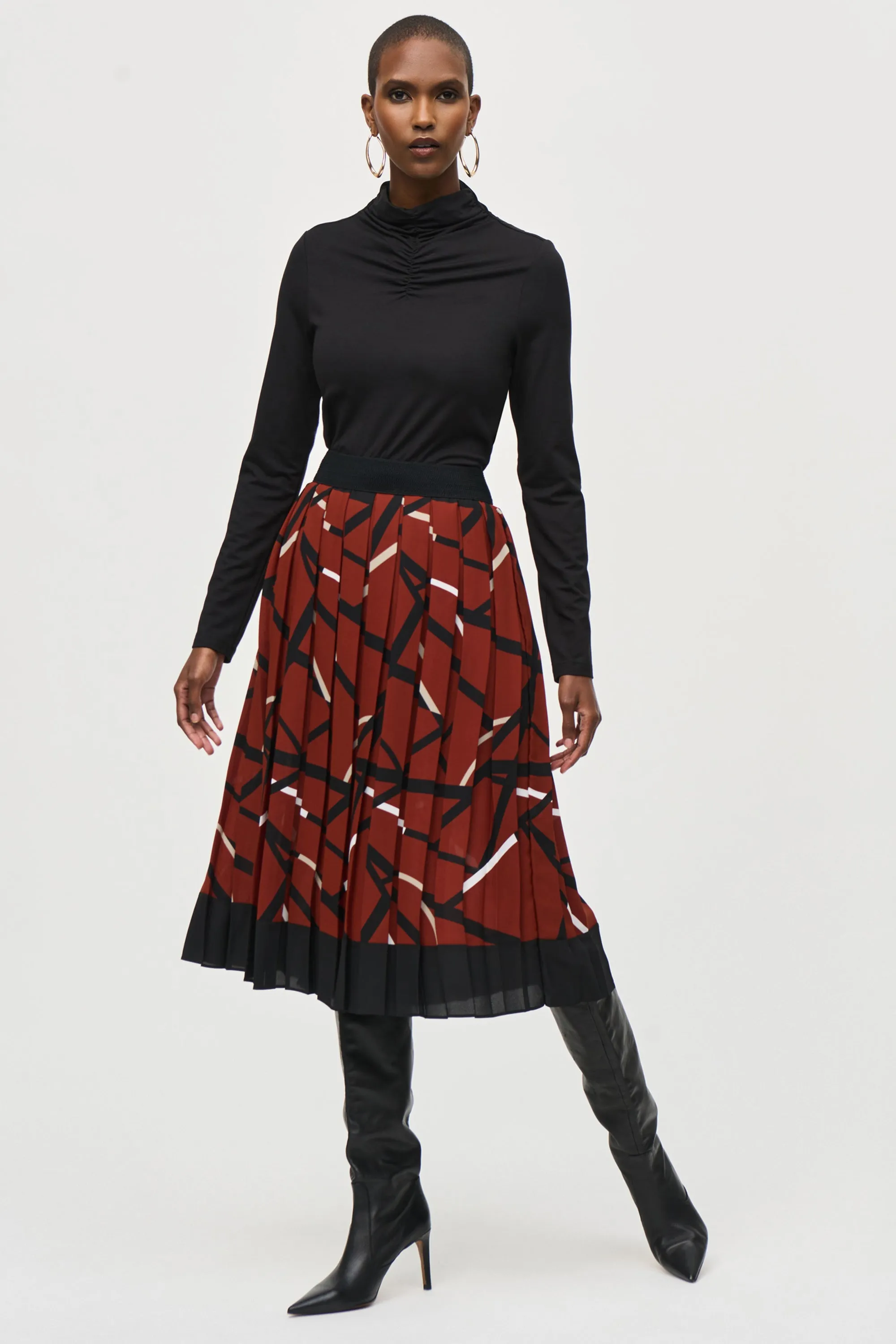 GEORGETTE GEO PLEATED SKIRT