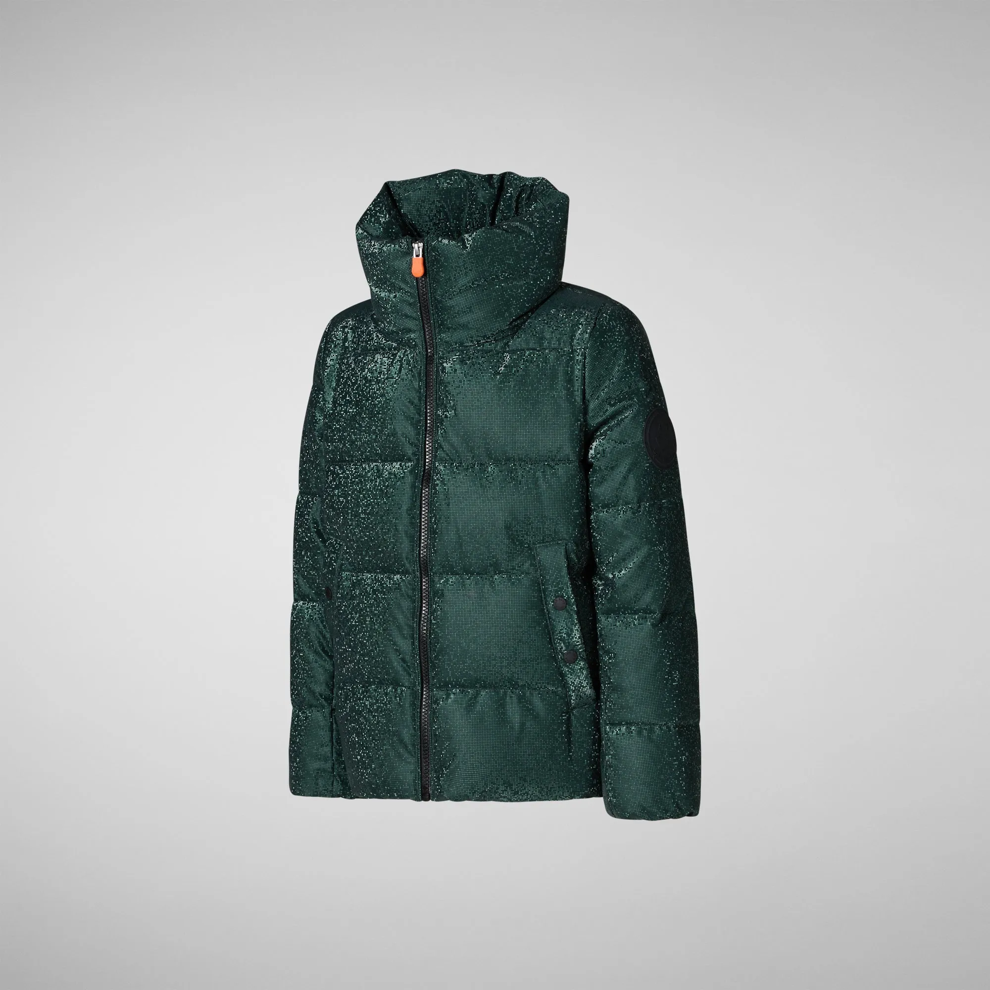 Girls' animal free Puffer jacket Quily in land green