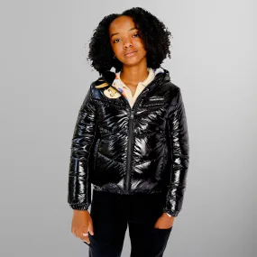 Girl's Cire Puffer with Mash Print Lining Jacket - FINAL SALE