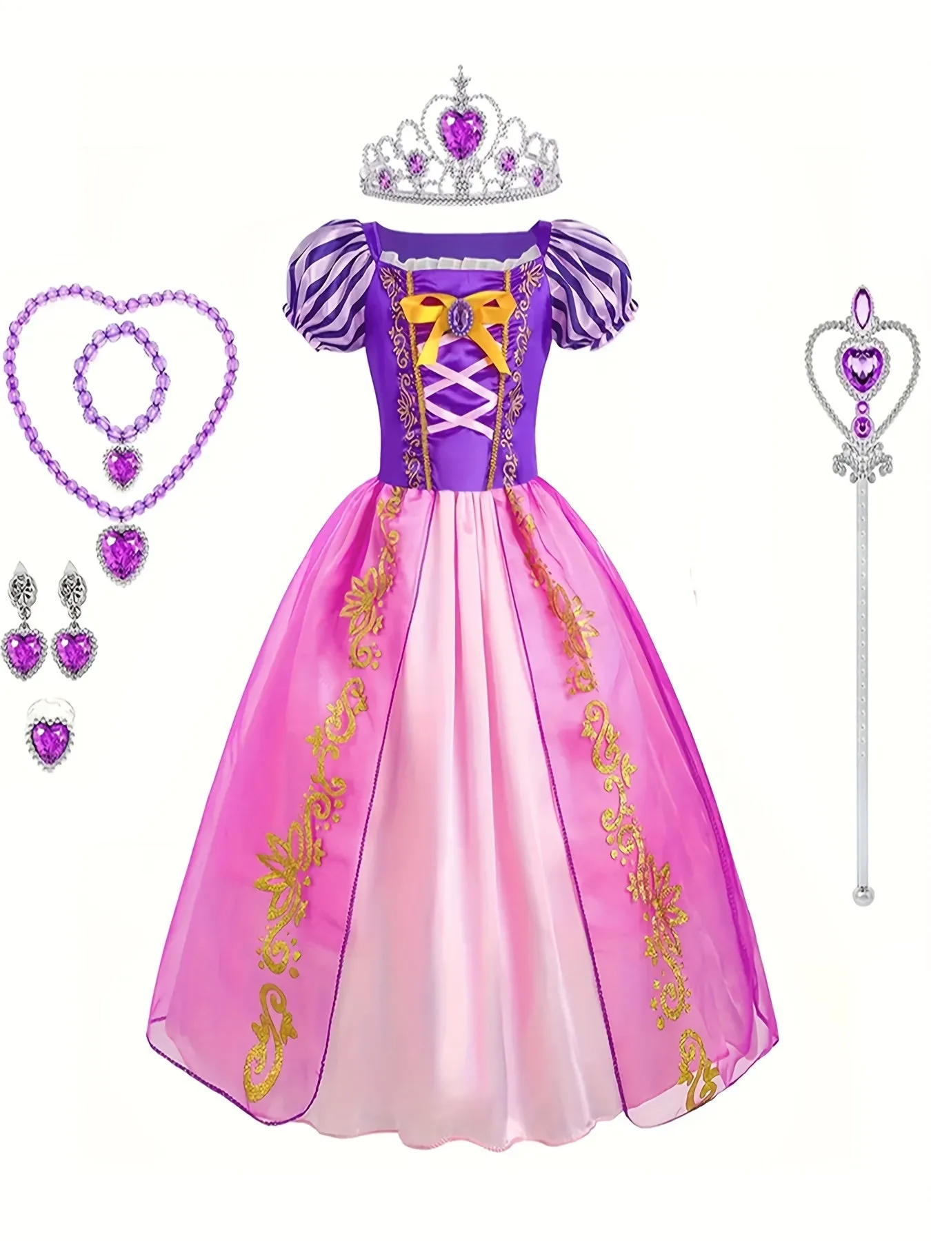 Girls Princess Dress Costume Purple Princess Cosplay Costumes Kids Outfits For Birthday Party