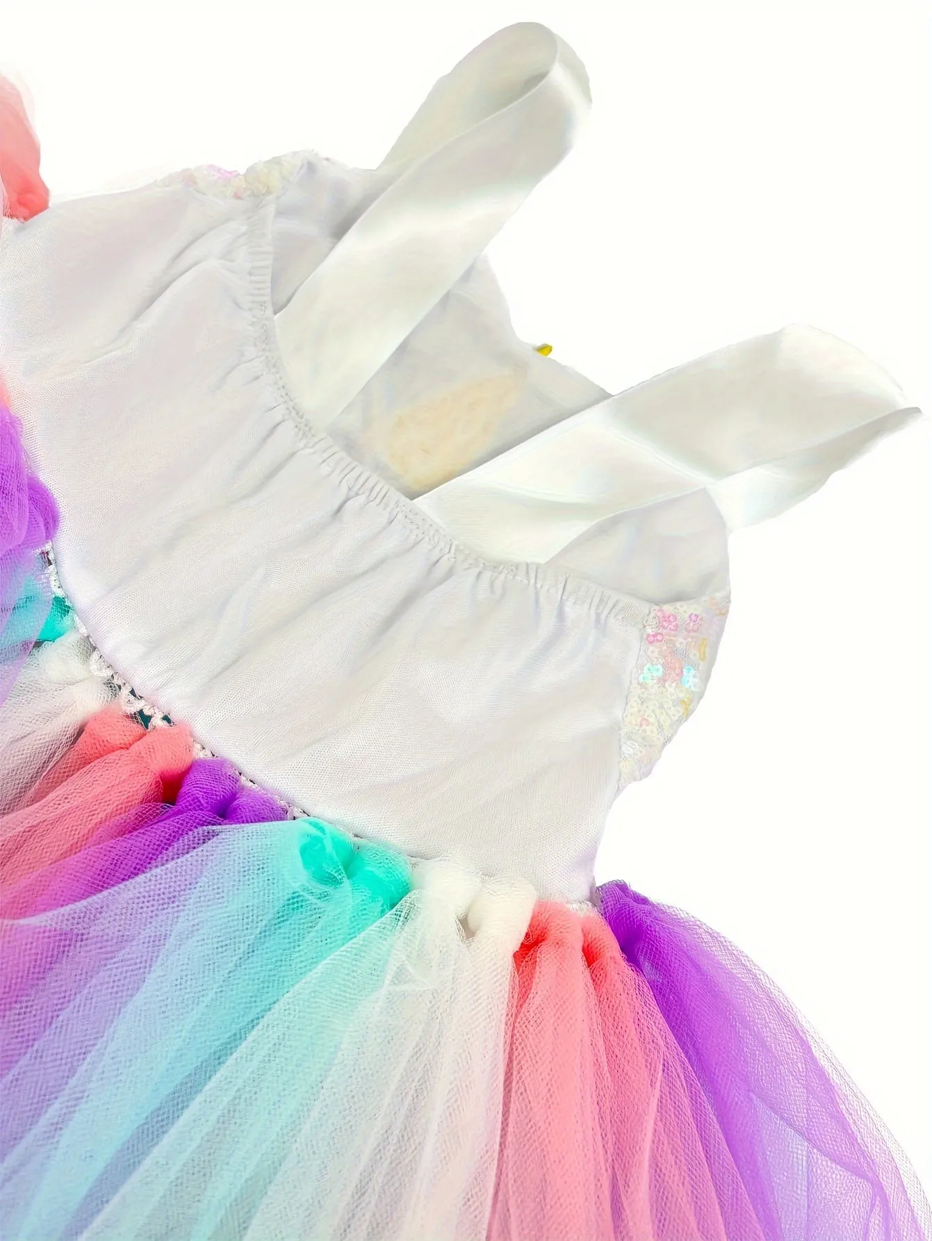 Girls Unicorn Tutu Dress Rainbow Tulle Princess Dress 3-10 Years Kids Unicorn Birthday Party Dresses Summer Vacation Halloween Dress Up Costumes Holiday Gifts