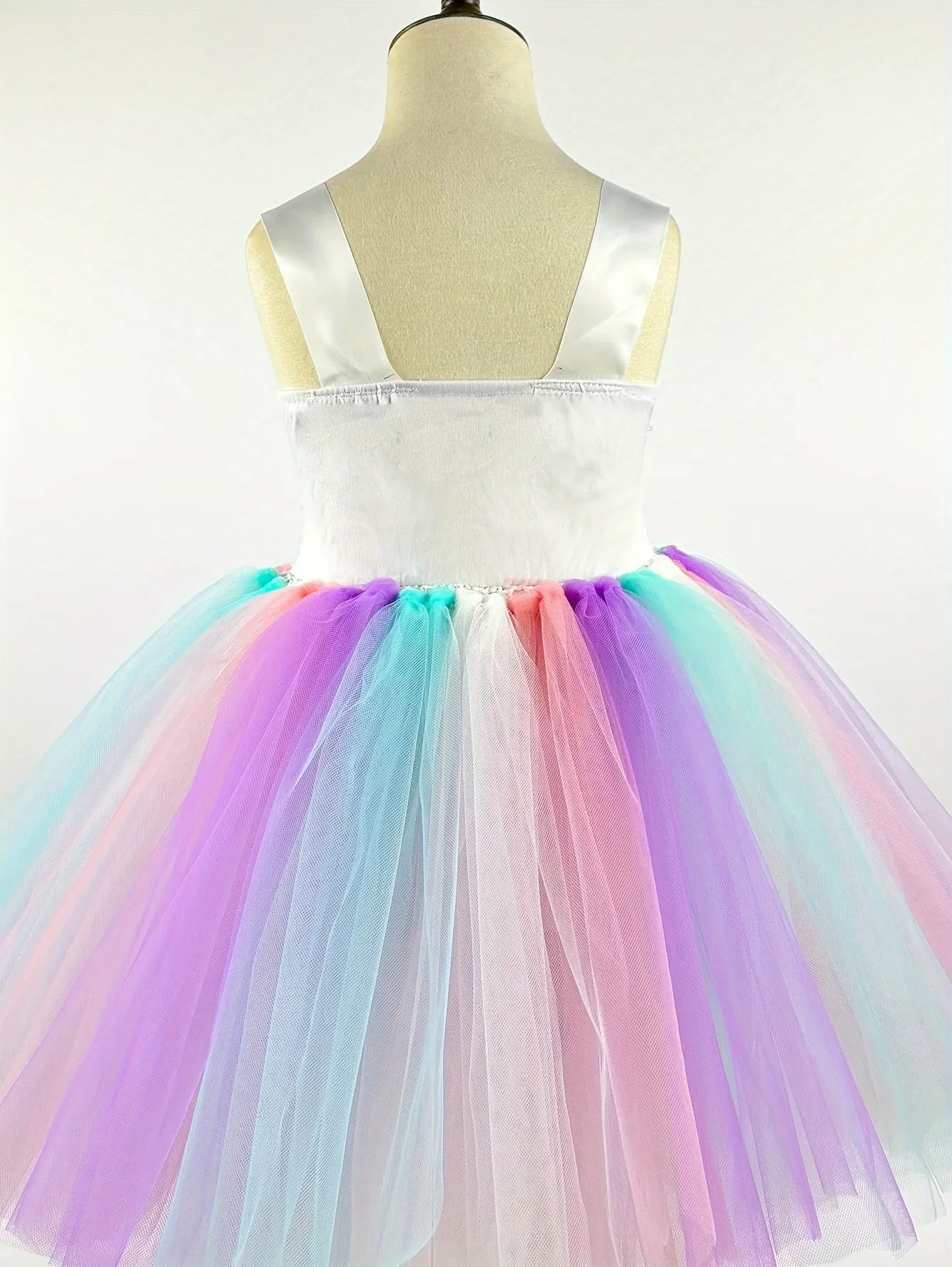 Girls Unicorn Tutu Dress Rainbow Tulle Princess Dress 3-10 Years Kids Unicorn Birthday Party Dresses Summer Vacation Halloween Dress Up Costumes Holiday Gifts