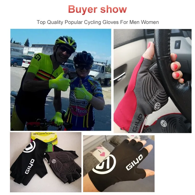 GIYO Outdoor Half-Finger Gloves Mountain Road Bike Cycling Gloves, Size: M(Fluorescent Orange)